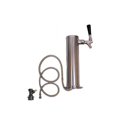 Stainless Steel Beer Tower - 1 Faucet - 3" Tower - Homebrew Connection